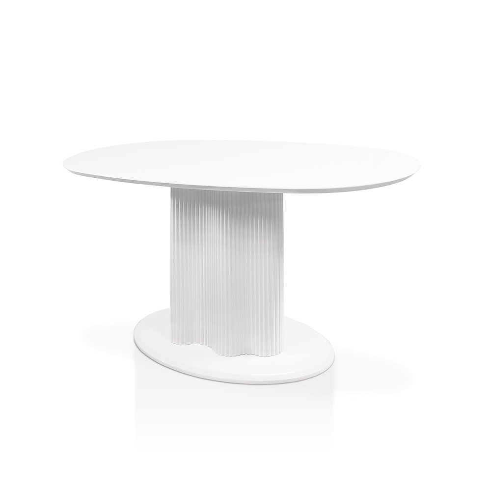 Elara Iron Base Pedestal Oval Dining Table. Picture 2