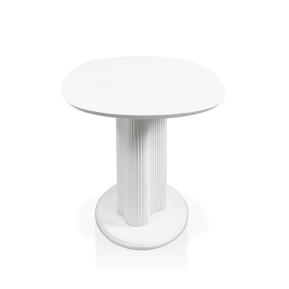 Elara Iron Base Pedestal Oval Dining Table. Picture 3