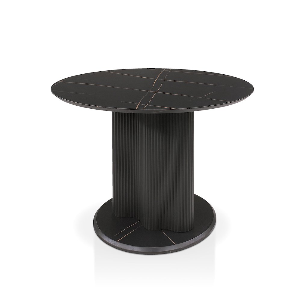Elara Iron Base Pedestal Round Dining Table. Picture 2