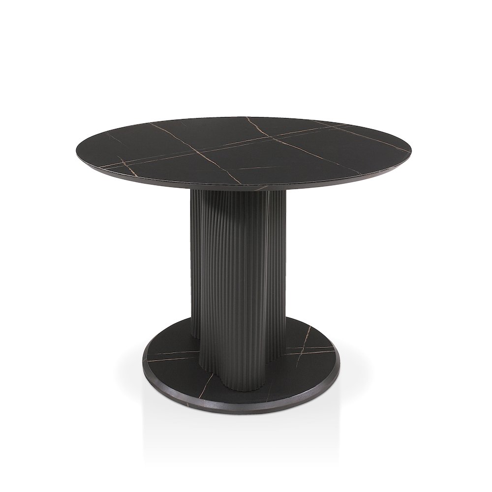 Elara Iron Base Pedestal Round Dining Table. Picture 3