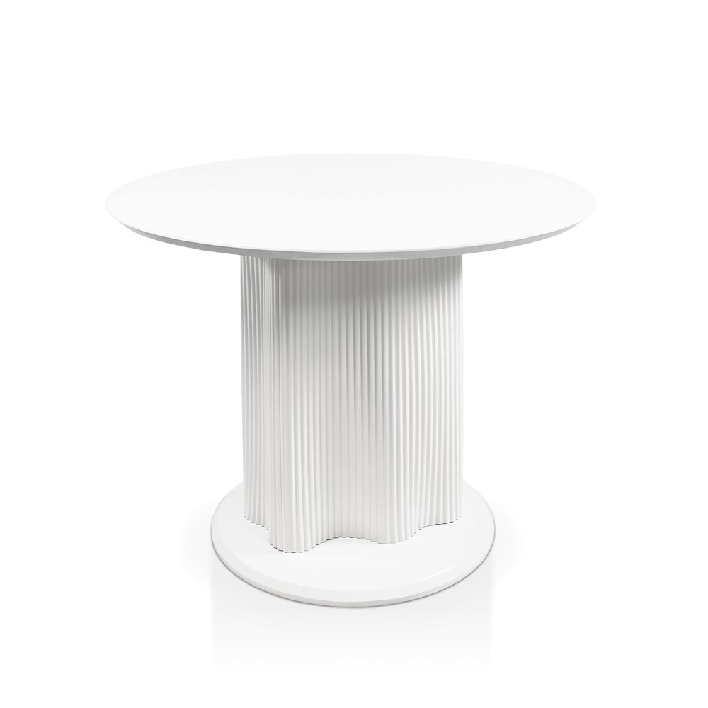 Elara Iron Base Pedestal Round Dining Table. Picture 1