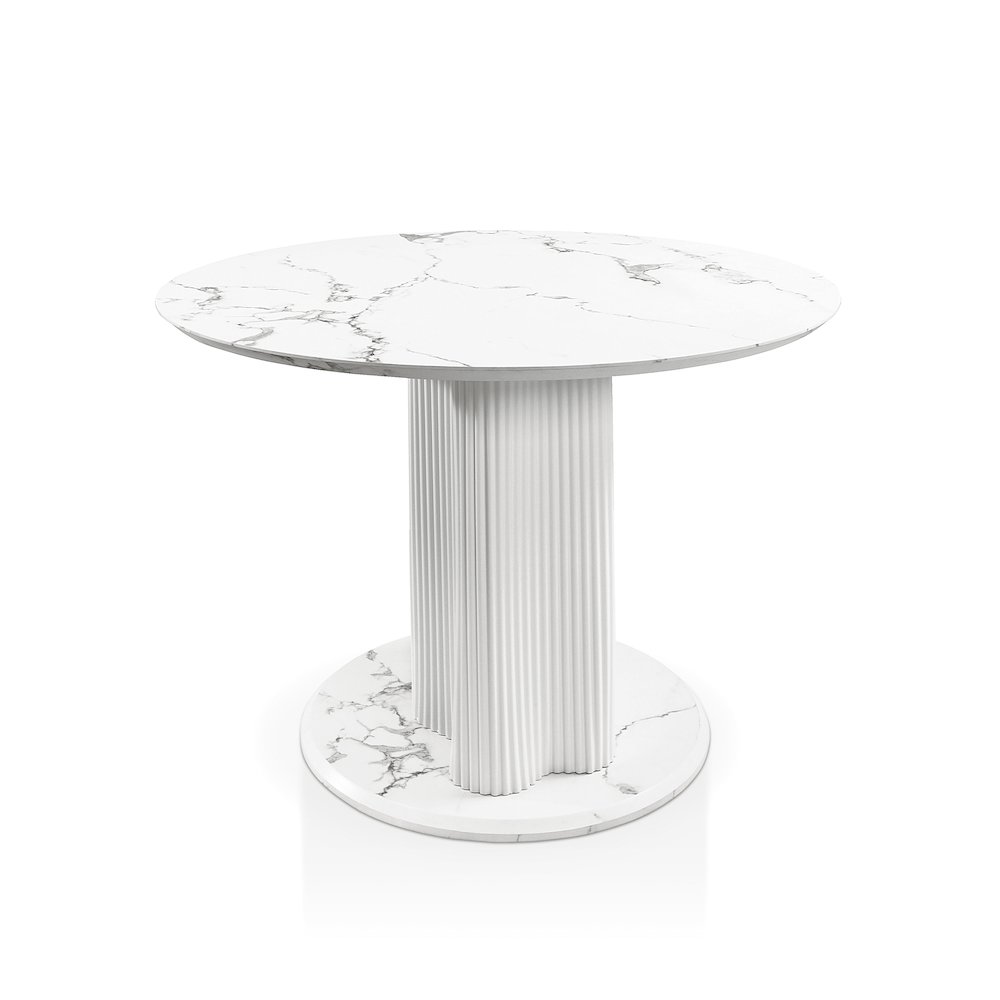 Elara Iron Base Pedestal Round Dining Table. Picture 7