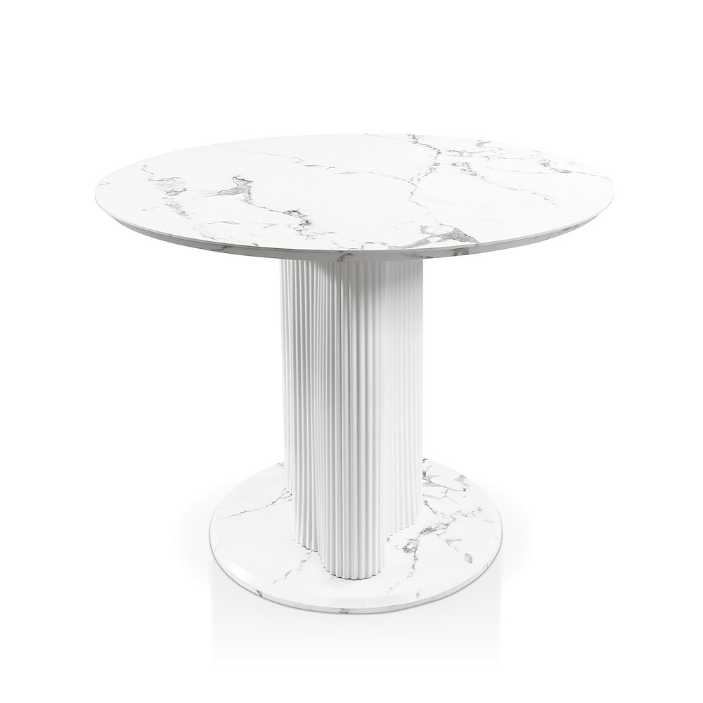 Elara Iron Base Pedestal Round Dining Table. Picture 8