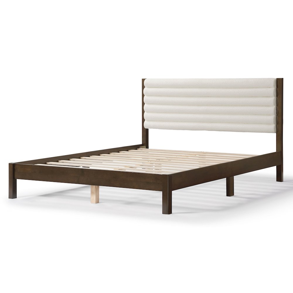 Furniture of America Pammiel Boucle Upholstered Bed. Picture 1