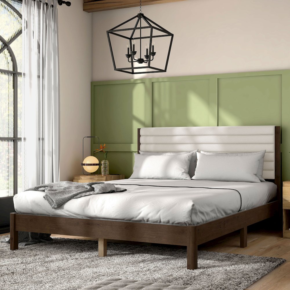 Furniture of America Pammiel Boucle Upholstered Bed. Picture 4
