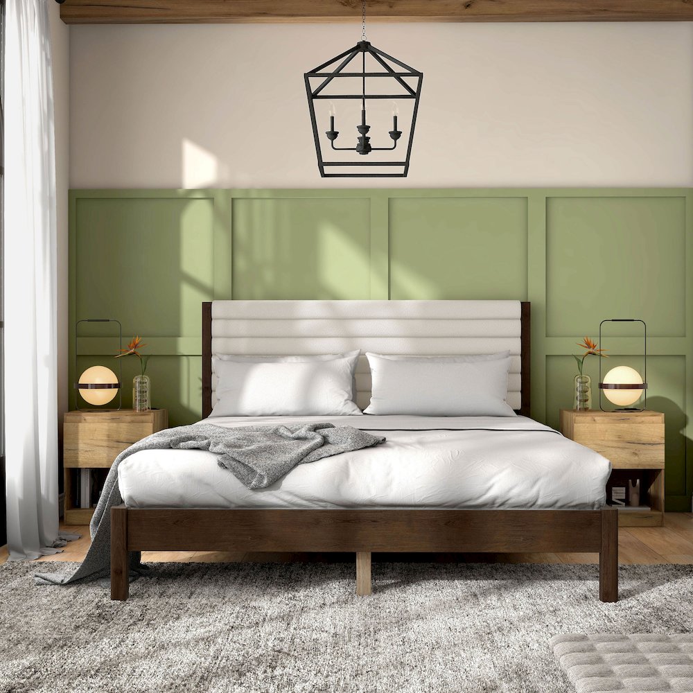 Furniture of America Pammiel Boucle Upholstered Bed. Picture 5