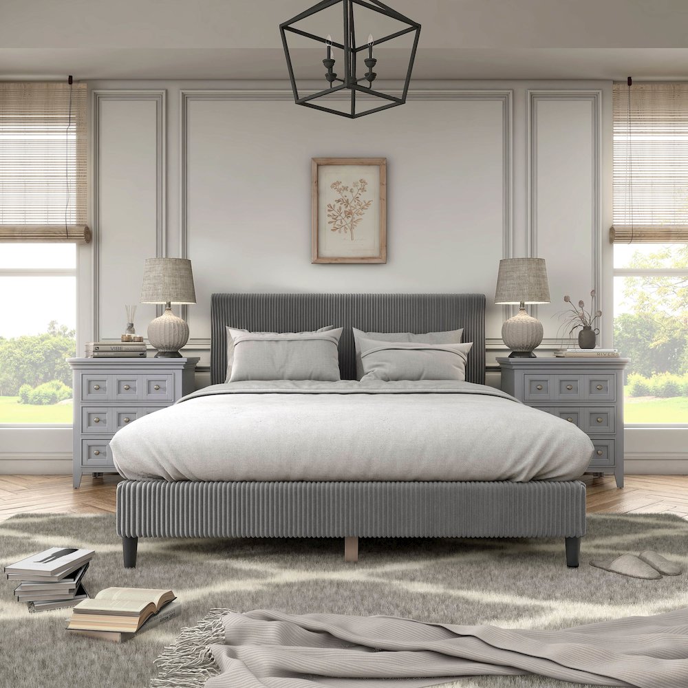 Furniture of America Turnney Upholstered Bed. Picture 4