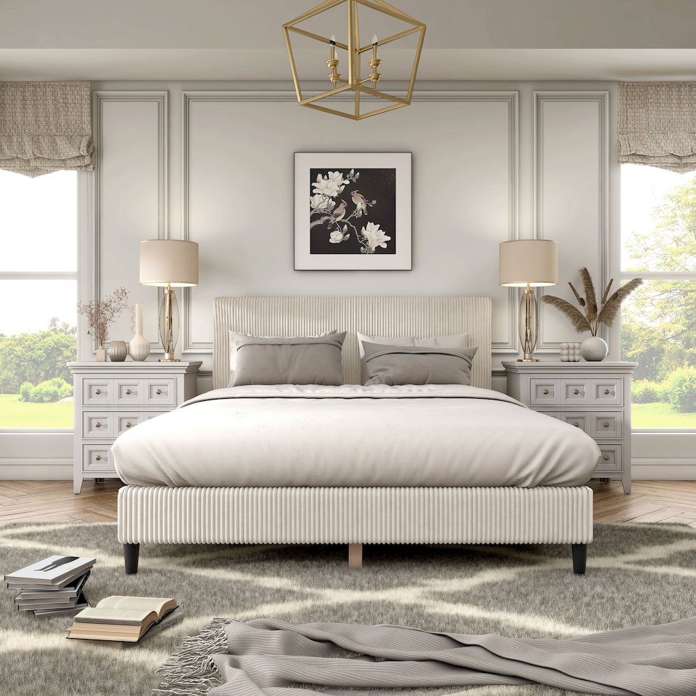 Furniture of America Turnney Upholstered Bed. Picture 4