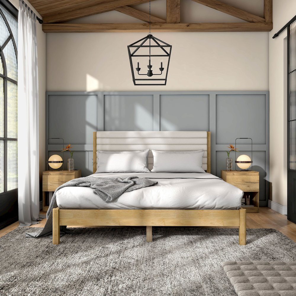Furniture of America Mansta Bed with Upholstered Headboard. Picture 4