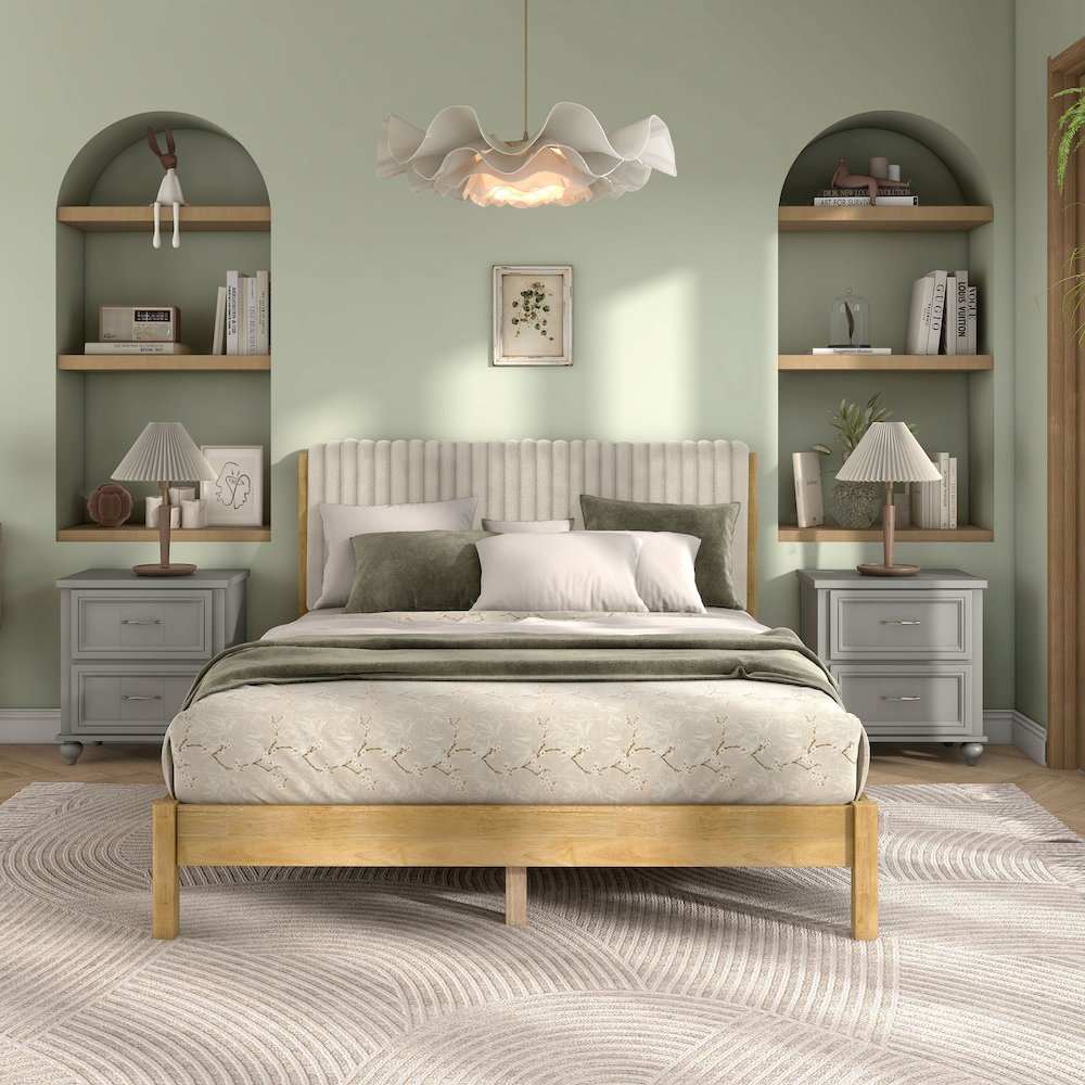 Furniture of America Dens Bed with Upholstered Headboard. Picture 4