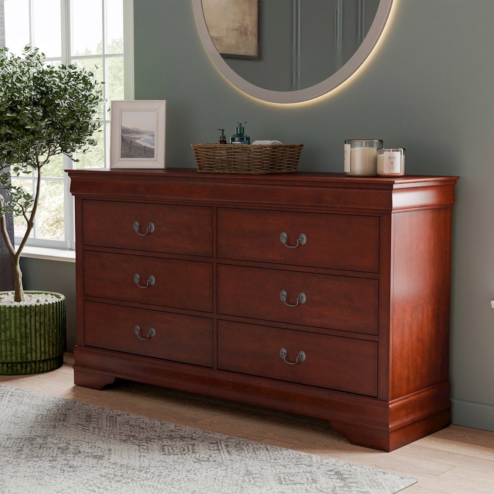 Arabella Wood 6-Drawer Dresser. Picture 4