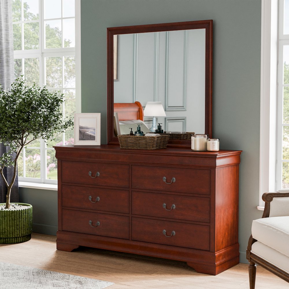 Furniture of America Henceford Dresser and Mirror Combo. Picture 4