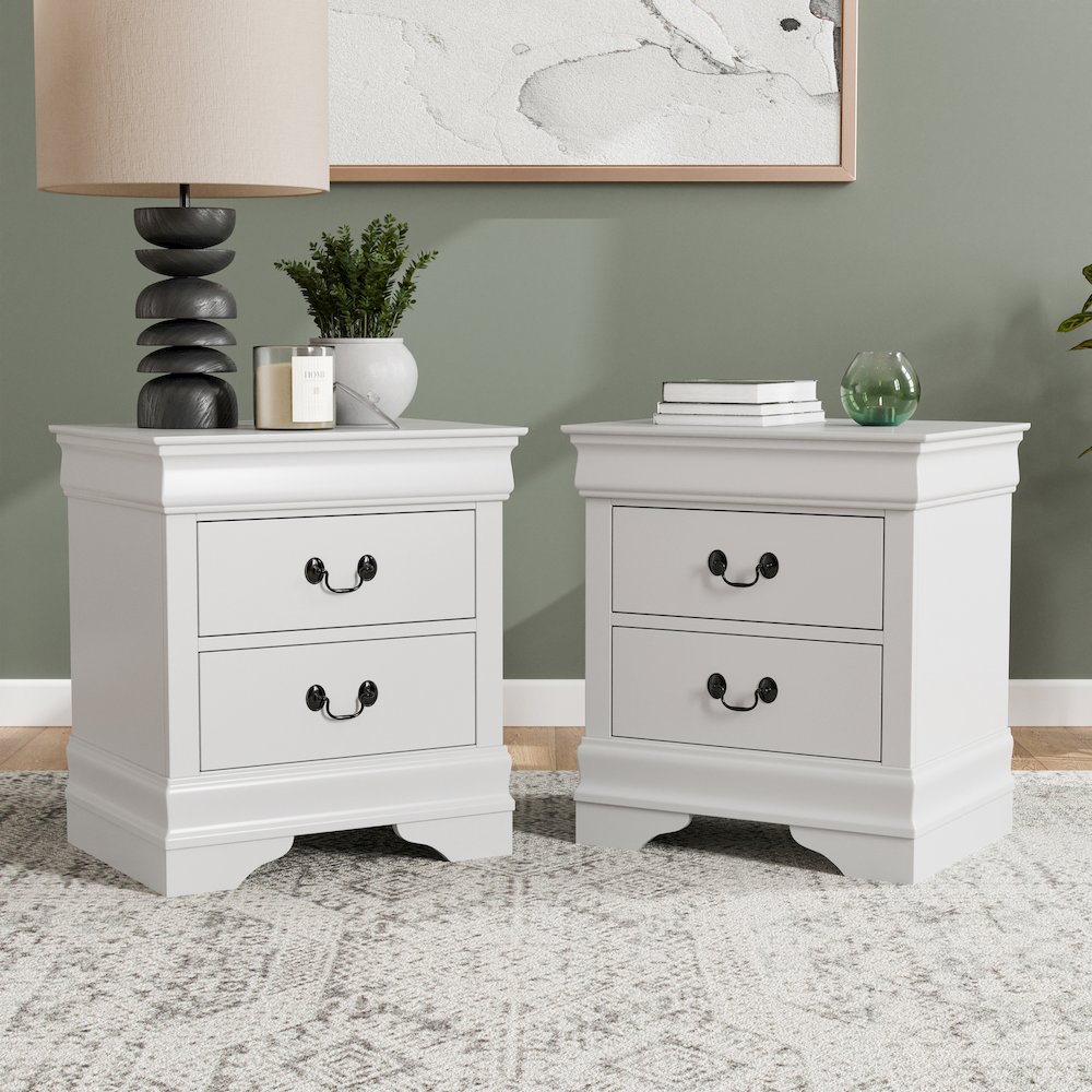 Arabella Wood 2-Drawer Nightstands (Set of 2). Picture 4