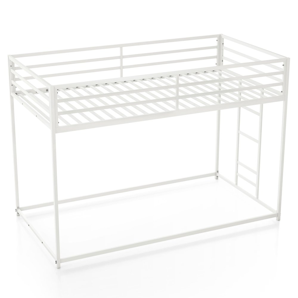 Furniture of America Saintel Iron Twin over Twin Bunk Bed in White. Picture 1