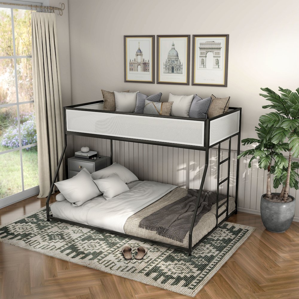 Furniture of America Eugen Iron Twin over Full Bunk Bed in Black. Picture 4