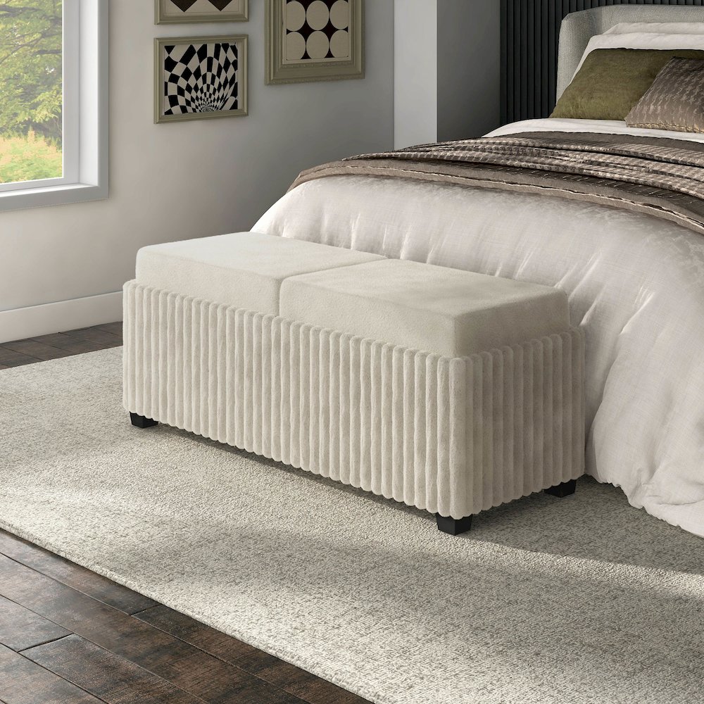 Furniture of America Benswick Storage Ottoman Bench. Picture 4