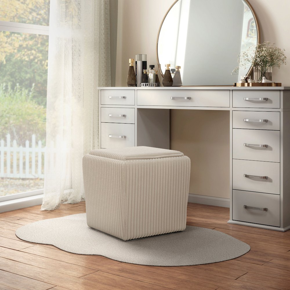 Furniture of America Danter Ottoman with Flip Top Tray. Picture 4