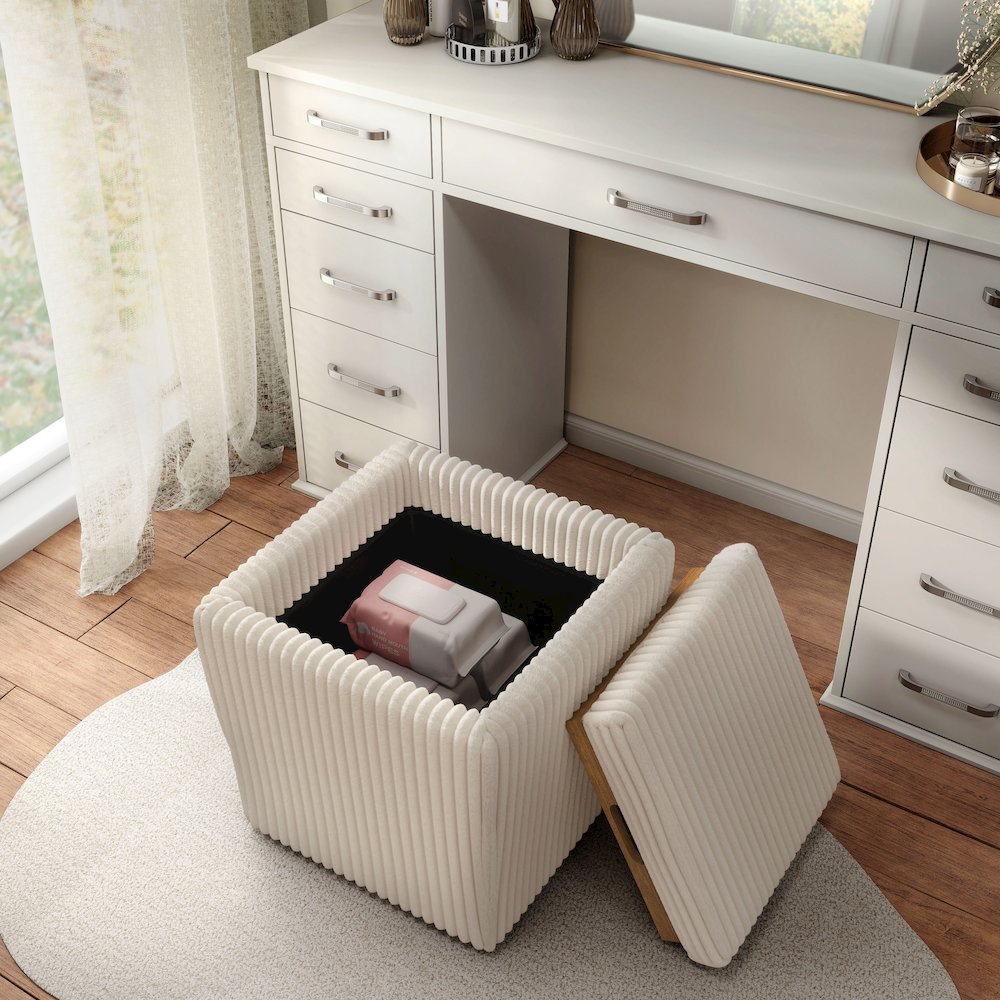 Furniture of America Danter Ottoman with Flip Top Tray. Picture 5