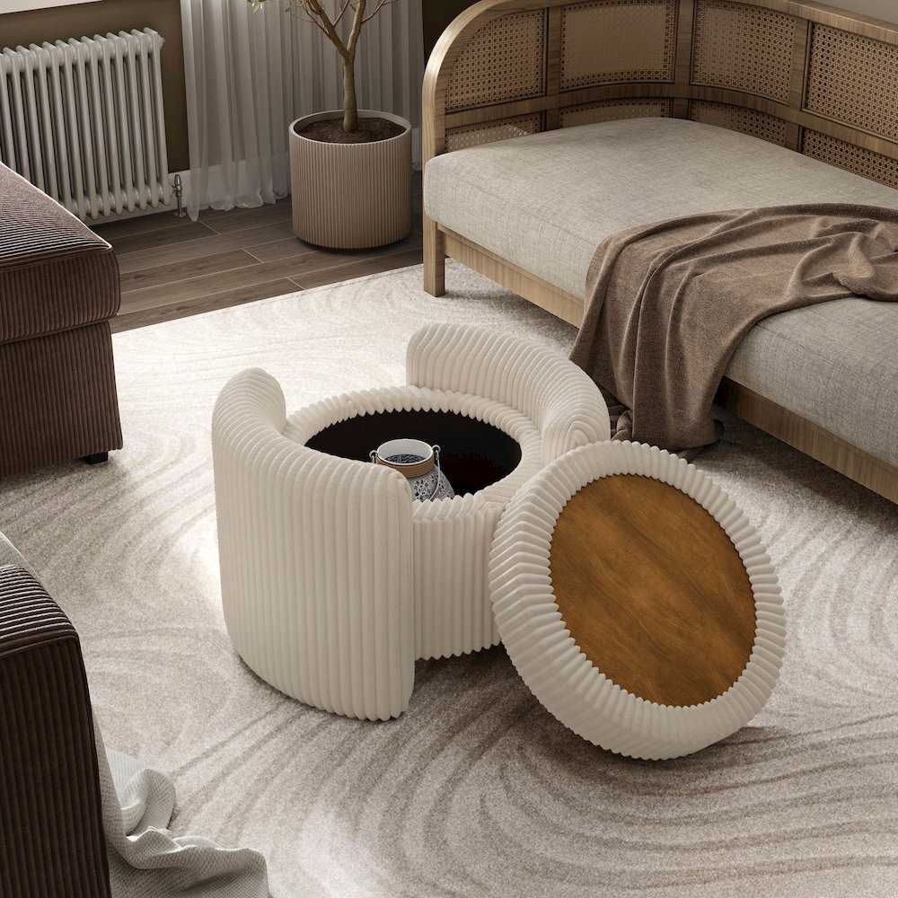 Furniture of America Venner Ottoman with Hidden Storage. Picture 5