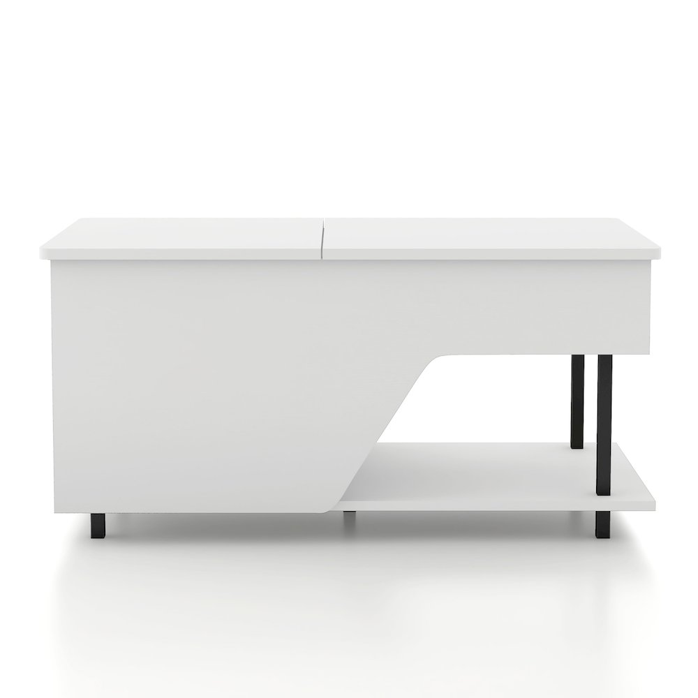 Starr White Lift Top Wood Coffee Table with RGB LED Light. Picture 2