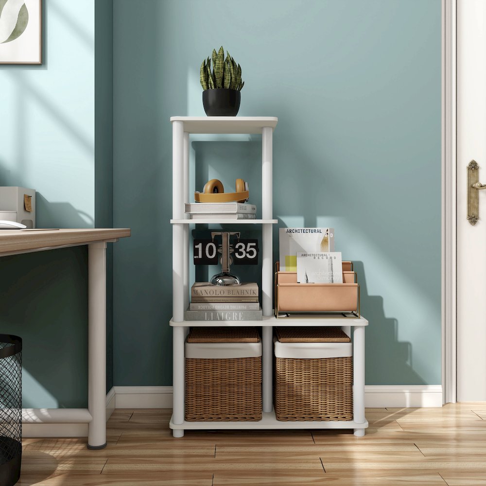 Seni 3-Cube Shelves Wood Open Bookcase. Picture 10