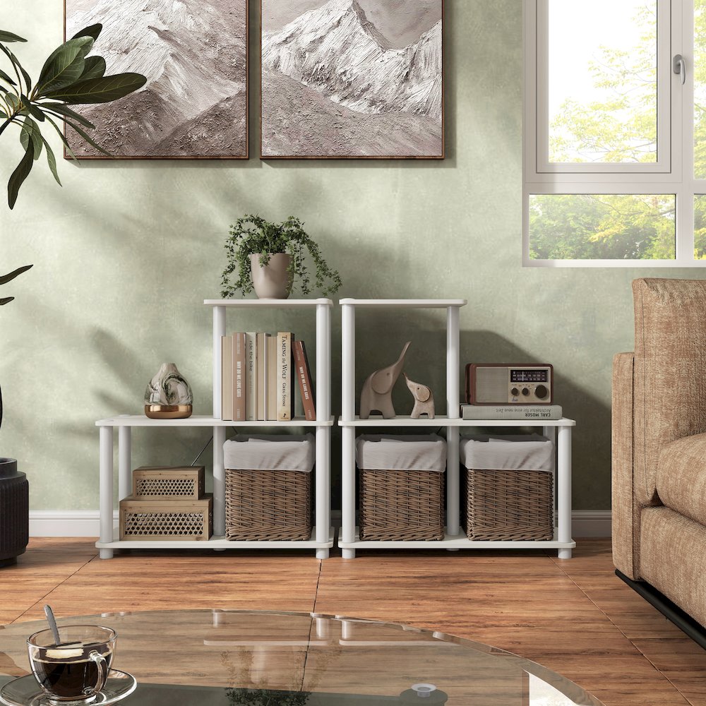 Seni 3-Cube Shelves Wood Open Bookcase. Picture 4