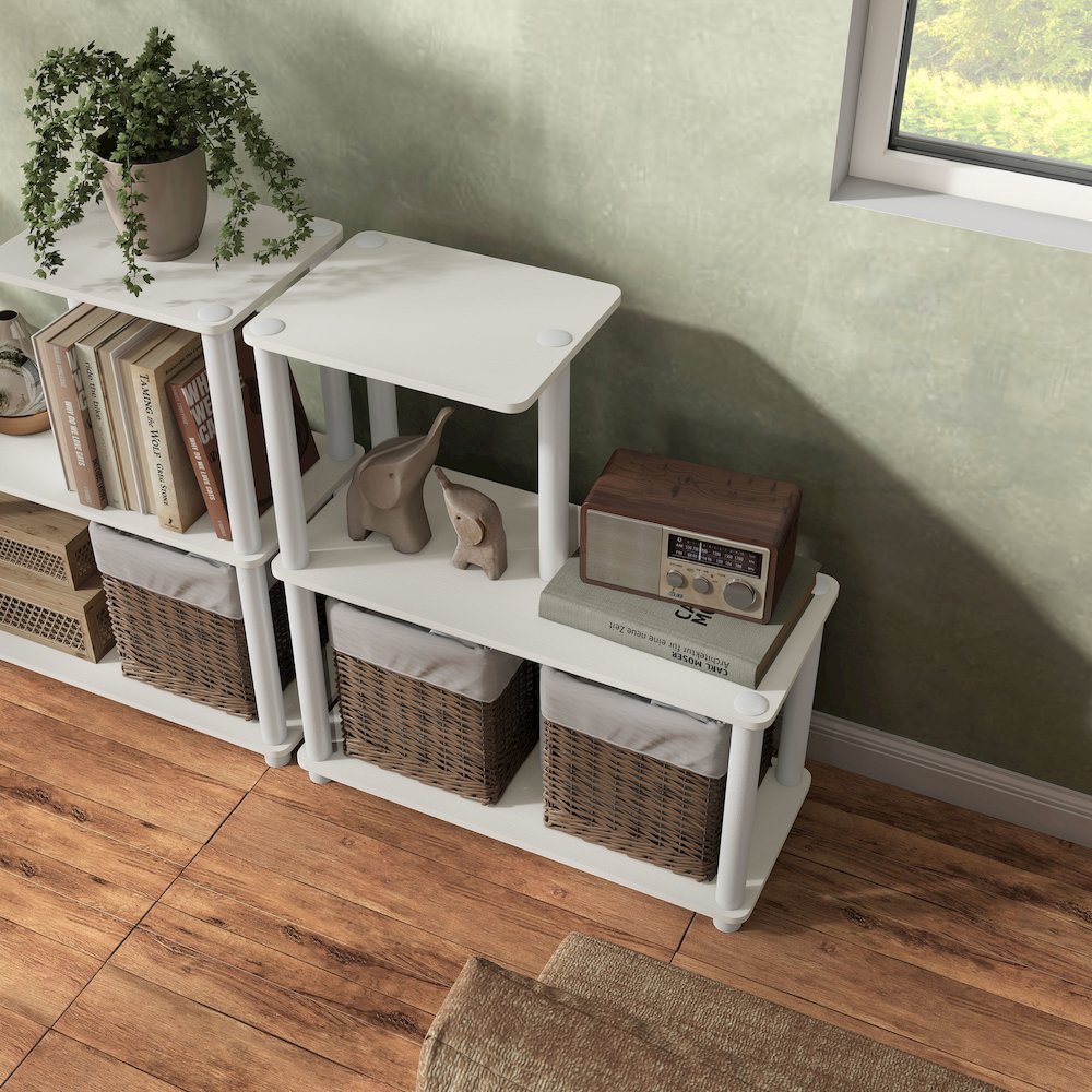 Seni 3-Cube Shelves Wood Open Bookcase. Picture 5