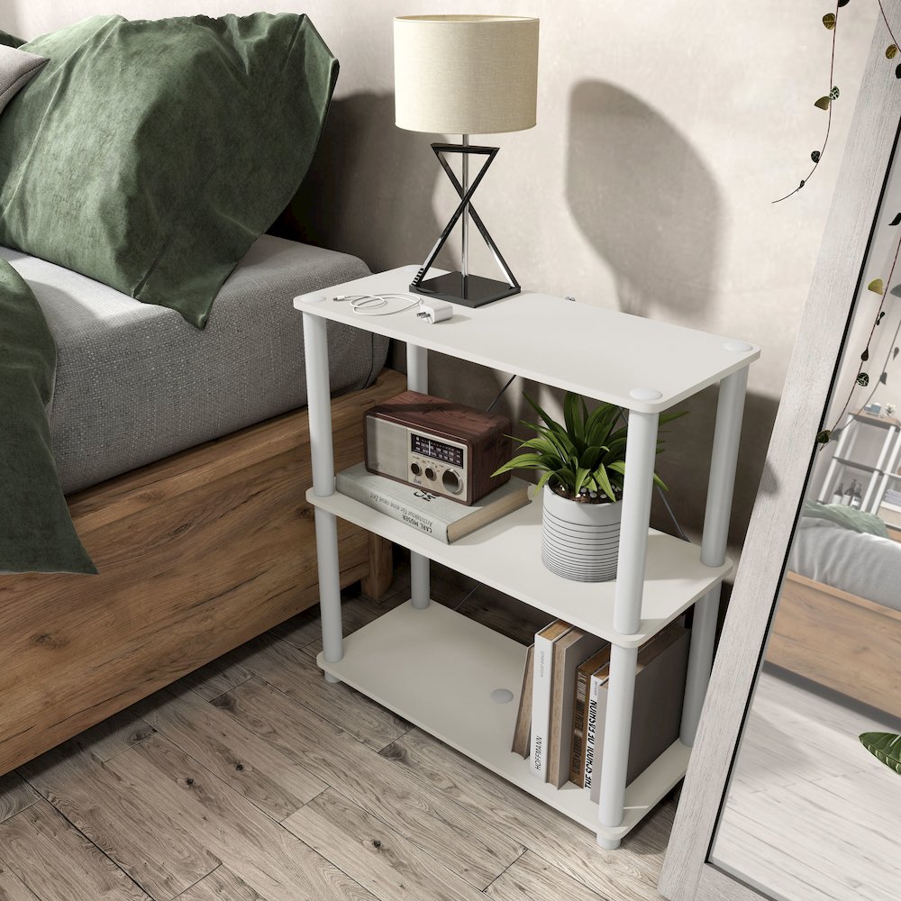 Seni 3-Tier 27-Inch Shelves Wood Open Bookcase. Picture 4