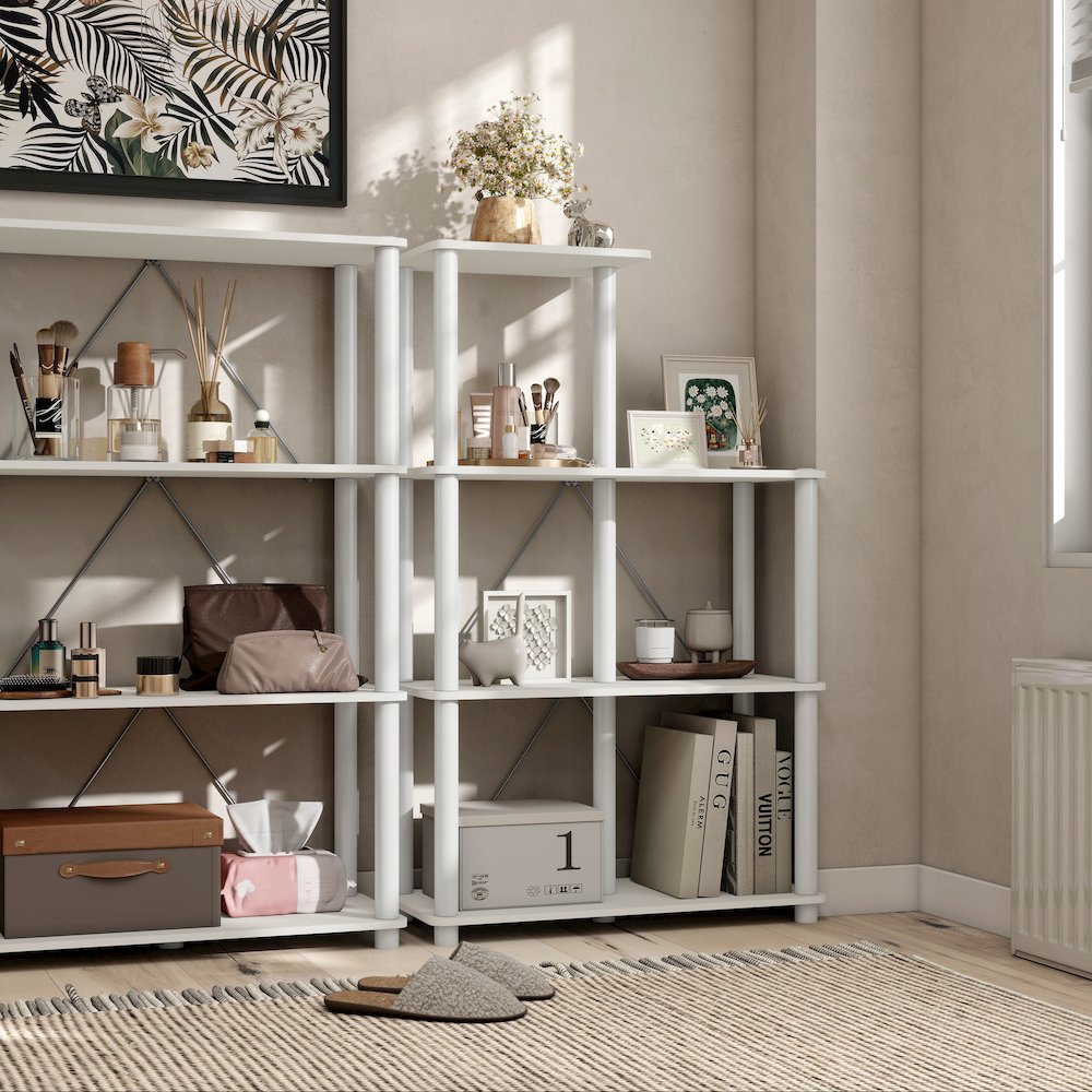 Seni 3-Tier 27-Inch Shelves Wood Open Bookcase. Picture 8