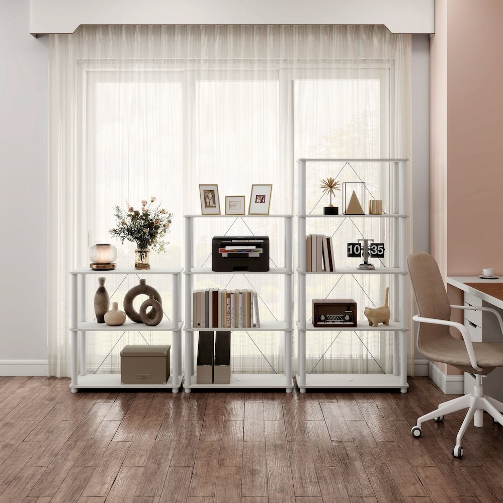 Seni 4-Tier 27-Inch Shelves Wood Open Bookcase. Picture 5