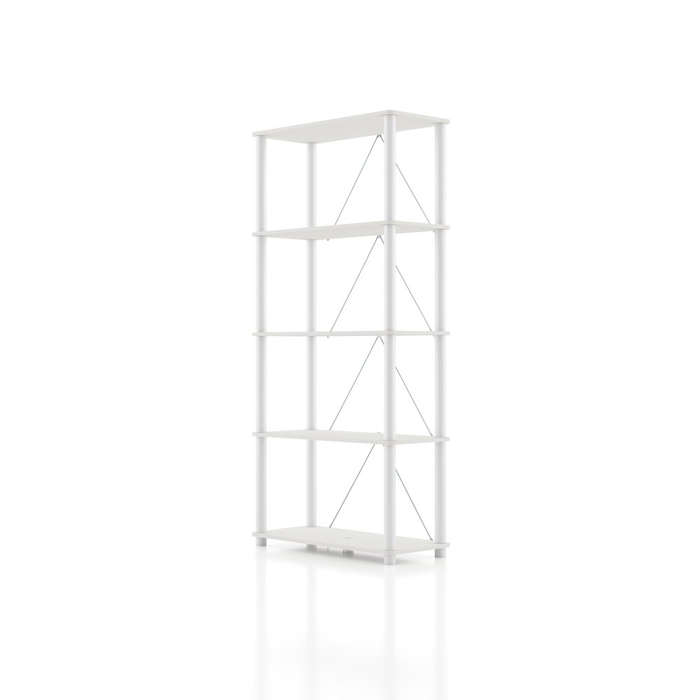 Seni 5-Tier 27-Inch Shelves Wood Open Bookcase. Picture 1