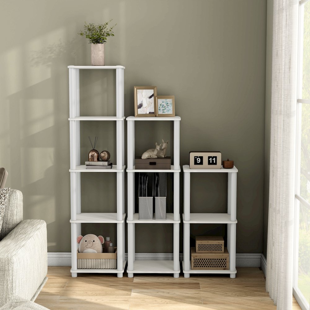 Seni 4-Tier 15-Inch Shelves Wood Open Bookcase. Picture 5