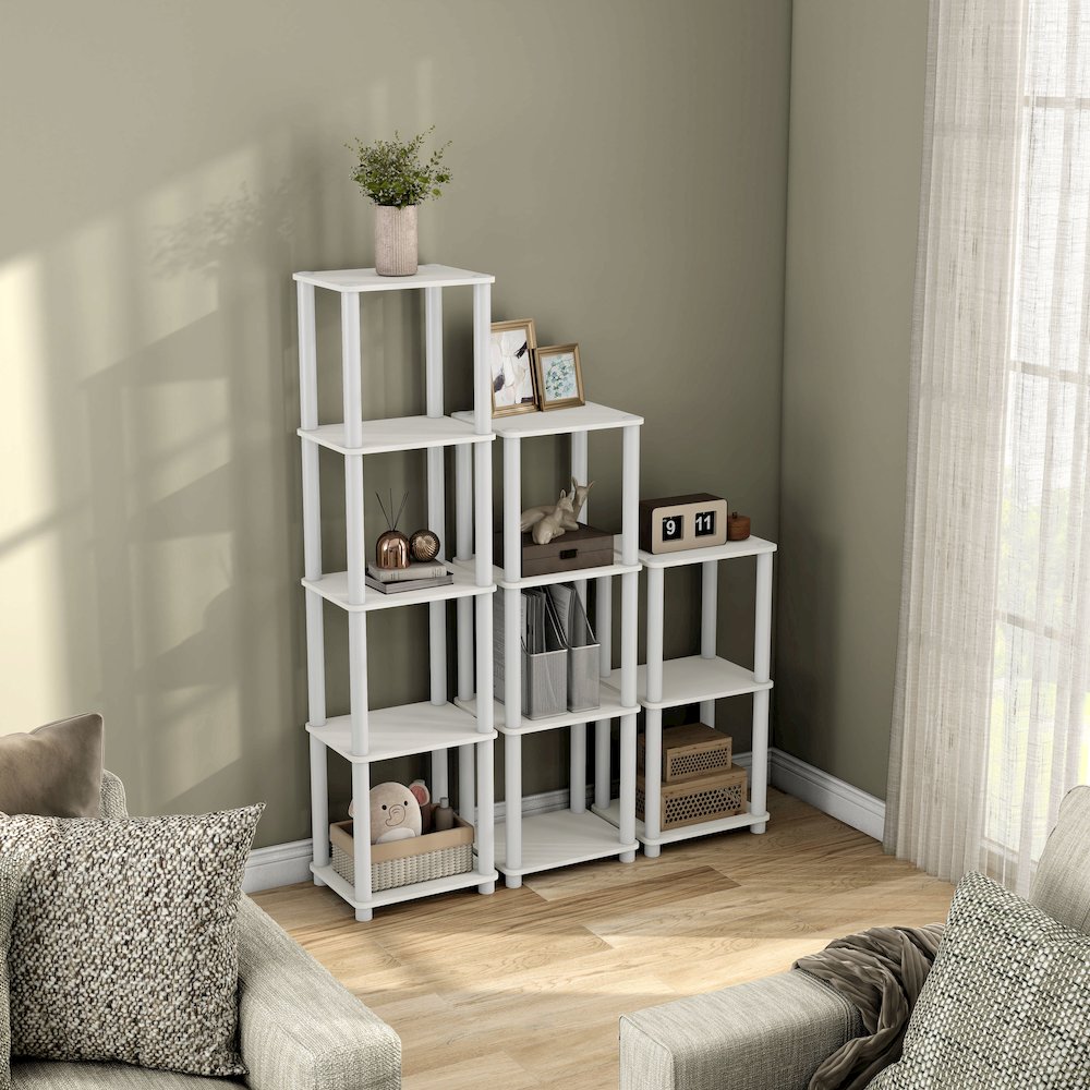 Seni 5-Tier 15-Inch Shelves Wood Open Bookcase. Picture 4