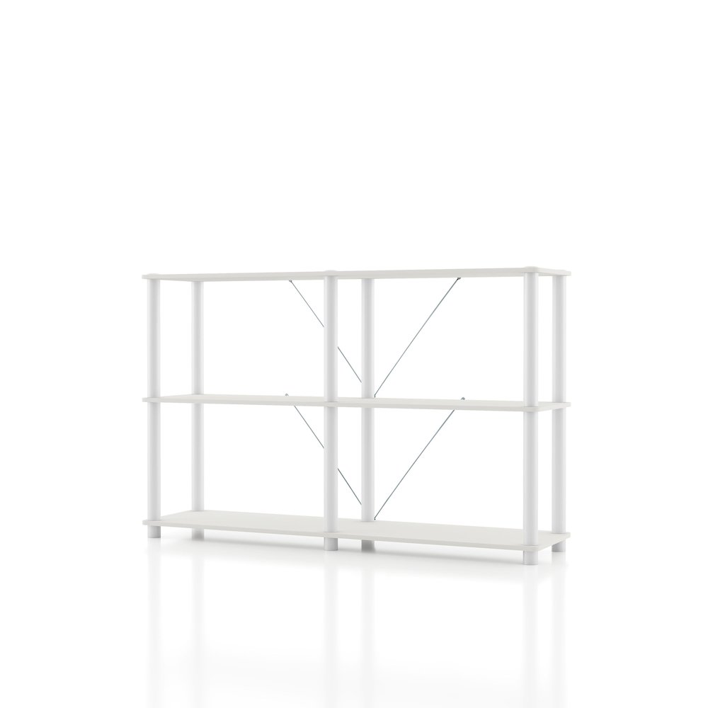 Seni 3-Tier 47-Inch Shelves Wood Open Bookcase. Picture 1