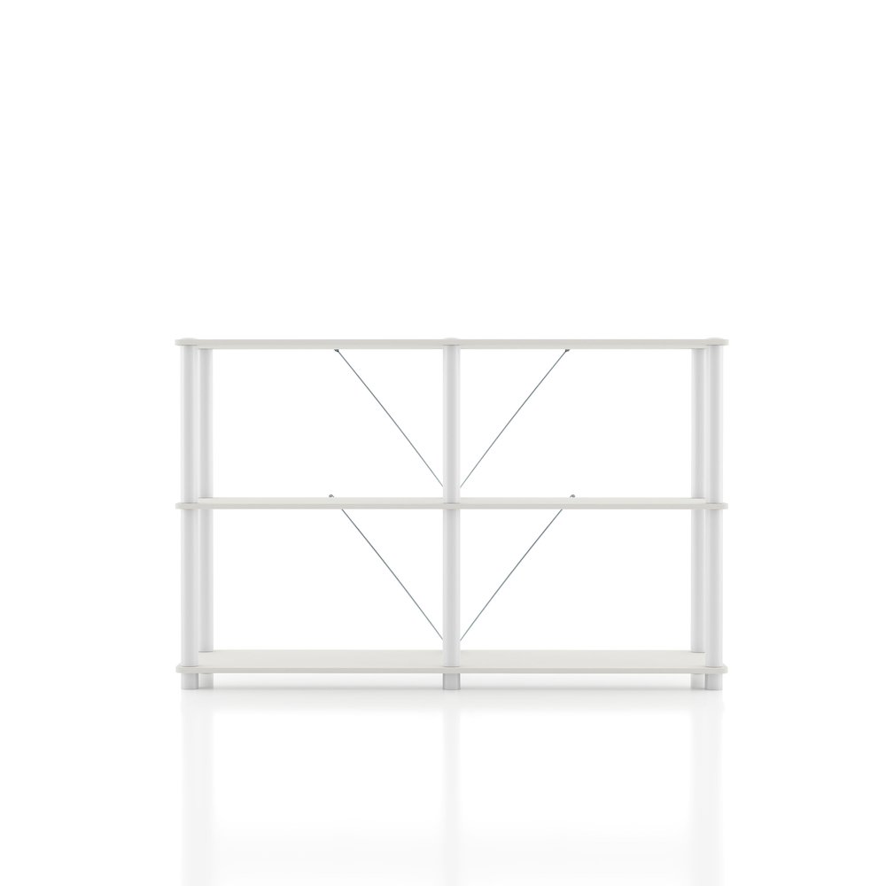 Seni 3-Tier 47-Inch Shelves Wood Open Bookcase. Picture 2