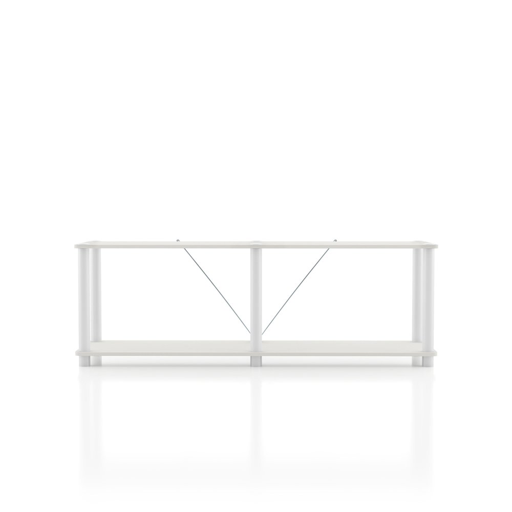 Seni 2-Tier 47-Inch Shelves Wood Open Bookcase. Picture 2