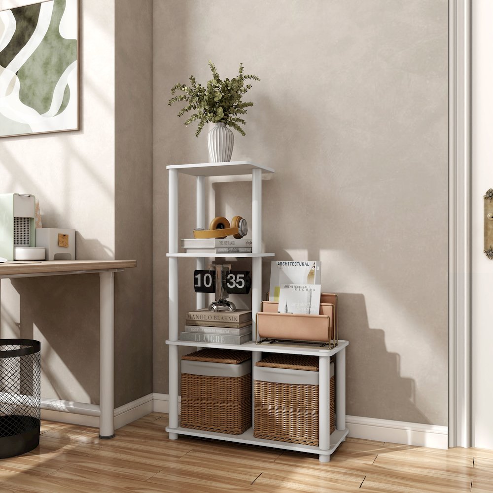 Seni 3-Cube Shelves Wood Open Bookcase. Picture 9