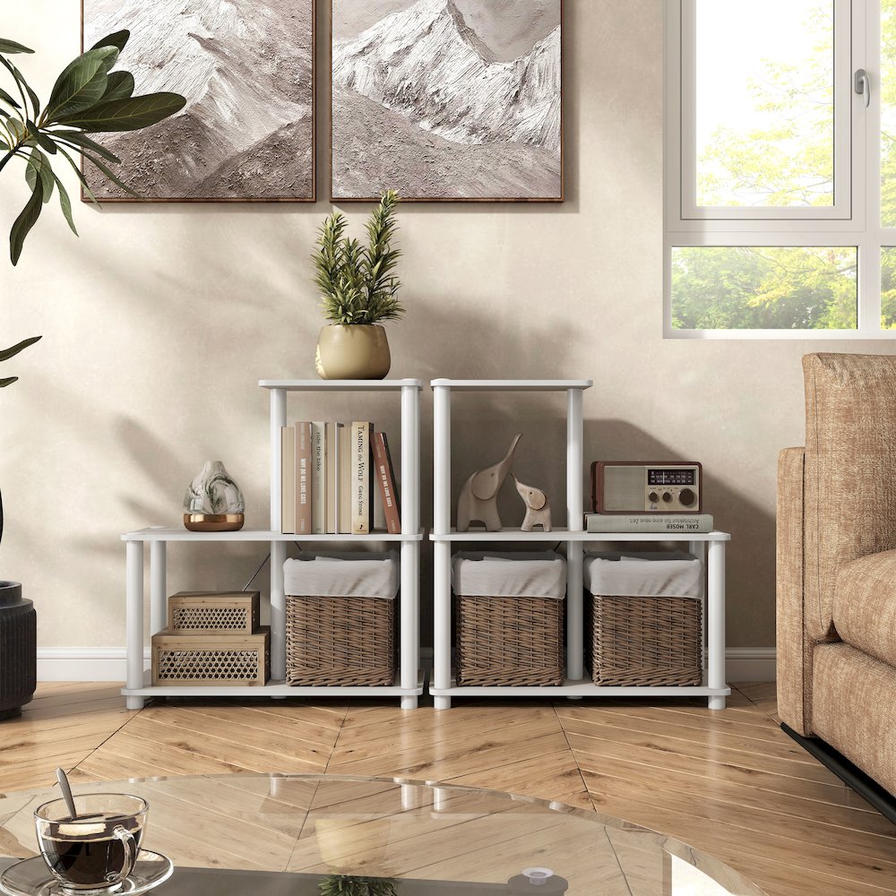 Seni 3-Cube Shelves Wood Open Bookcase. Picture 4