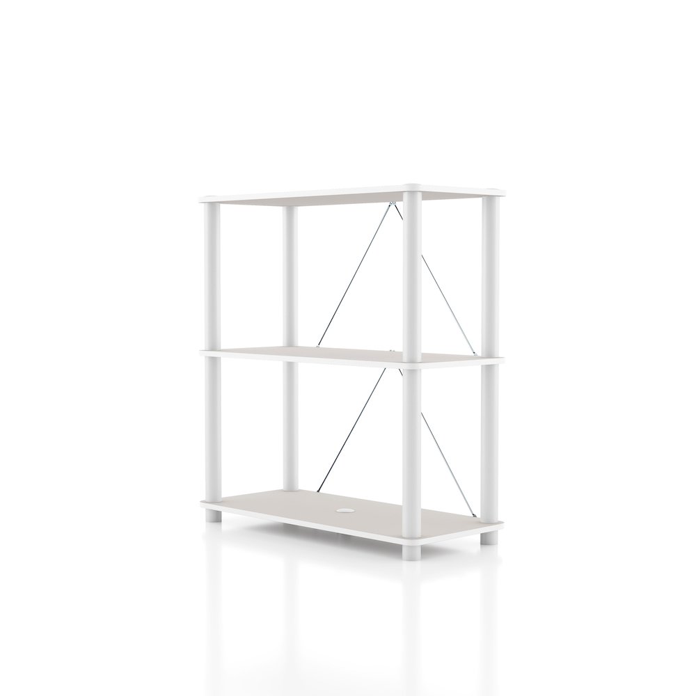 Seni 3-Tier 27-Inch Shelves Wood Open Bookcase. Picture 2