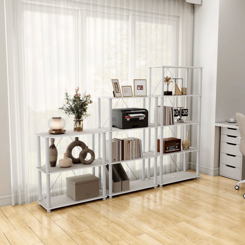 Seni 3-Tier 27-Inch Shelves Wood Open Bookcase. Picture 4