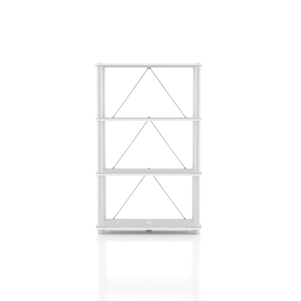 Seni 4-Tier 27-Inch Shelves Wood Open Bookcase. Picture 2