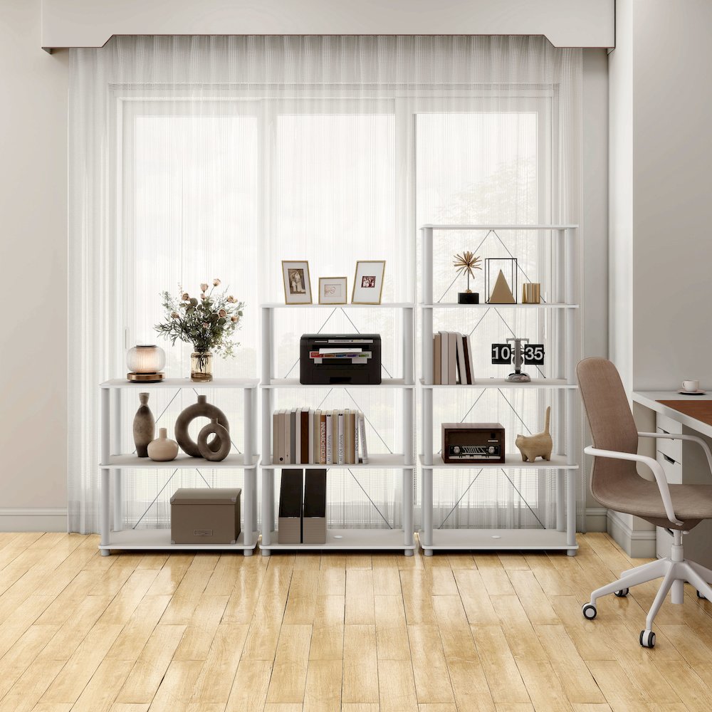 Seni 4-Tier 27-Inch Shelves Wood Open Bookcase. Picture 5