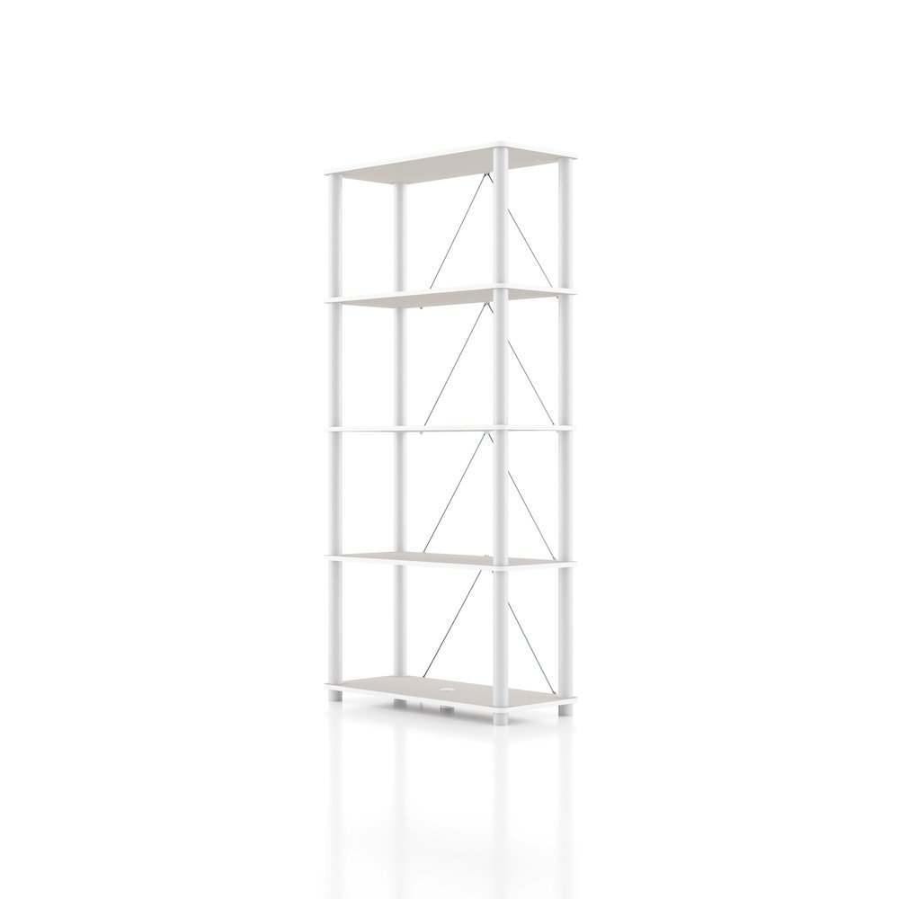 Seni 5-Tier 27-Inch Shelves Wood Open Bookcase. Picture 1