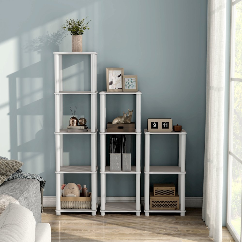 Seni 3-Tier 15-Inch Shelves Wood Open Bookcase. Picture 5