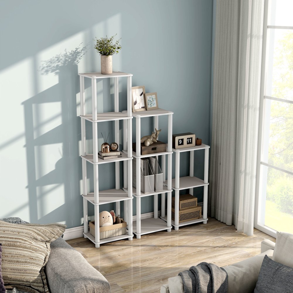 Seni 4-Tier 15-Inch Shelves Wood Open Bookcase. Picture 4