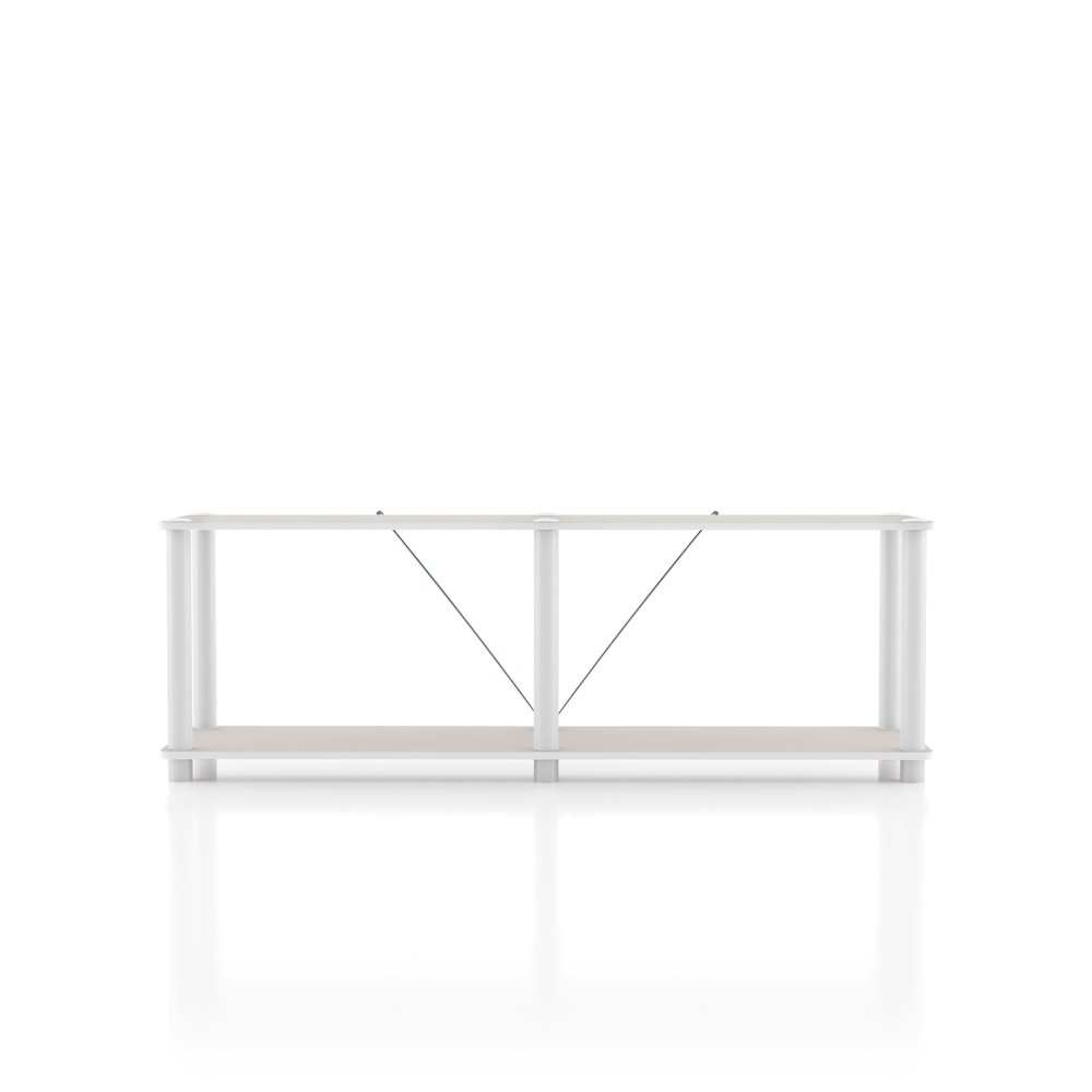 Seni 2-Tier 47-Inch Shelves Wood Open Bookcase. Picture 2