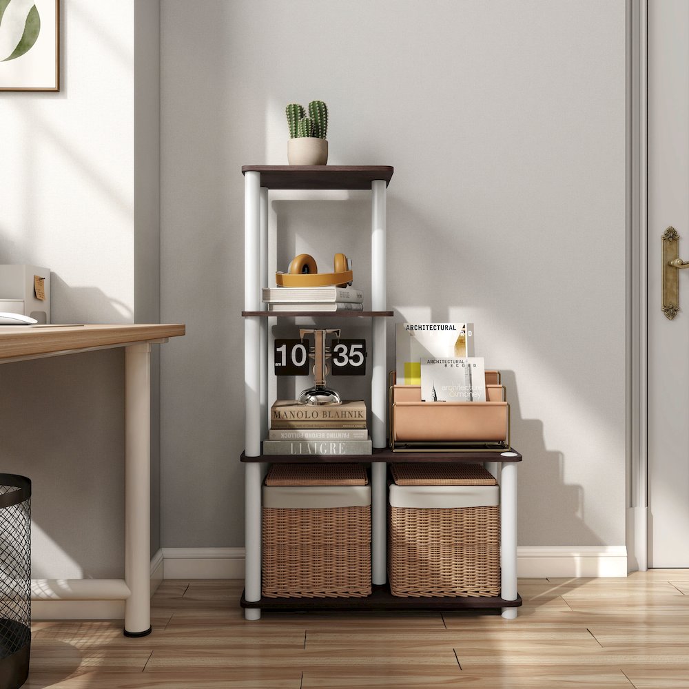 Seni 3-Cube Shelves Wood Open Bookcase. Picture 9