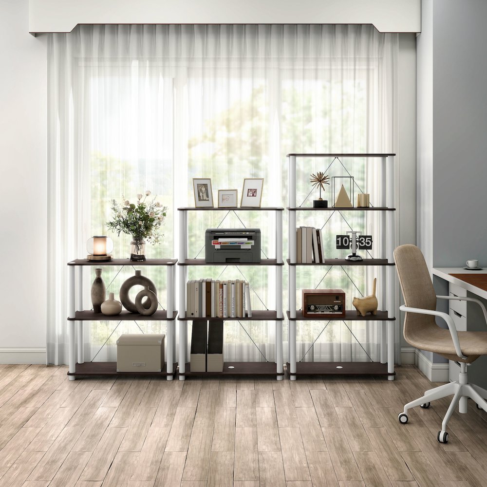 Seni 3-Tier 27-Inch Shelves Wood Open Bookcase. Picture 7