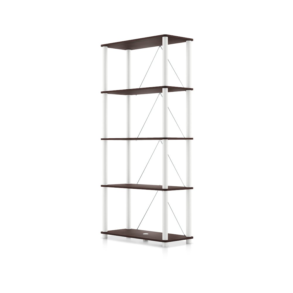 Seni 5-Tier 27-Inch Shelves Wood Open Bookcase. Picture 1