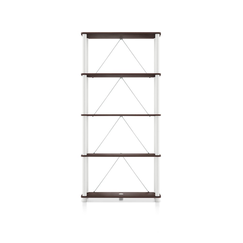 Seni 5-Tier 27-Inch Shelves Wood Open Bookcase. Picture 2